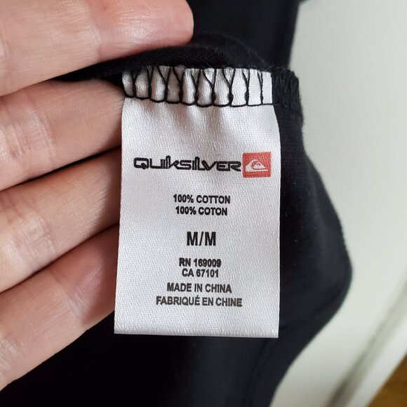 QUIKSILVER NWT Simple Pleasures T-Shirt SS Crewneck Cotton Black Men's Medium - Picture 9 of 11